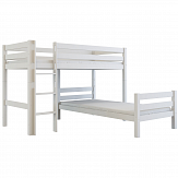 Dětská patrová postel do L z masivu buk  EMIL 200x90  bílá