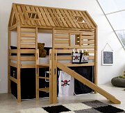 Dětská postel domeček se skluzavkou TOMAS