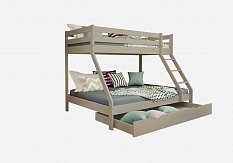 Dětská patrová postel s rozšířeným spodním lůžkem 140/200 PRIMA MIKE ŠEDÁ